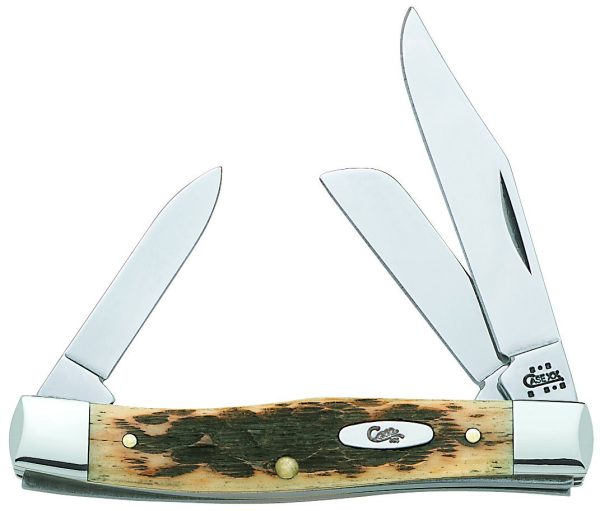 Case Cutlery Stockman Amber Bone Three-Blade Knife