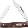 Case Cutlery Small Pen Brown Delrin Two-Blade Knife