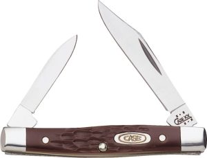 Case Cutlery Small Pen Brown Delrin Two-Blade Knife