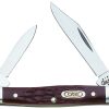 Case Cutlery Small Pen Brown Delrin Two-Blade Knife