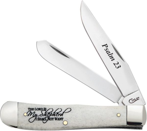 Case Cutlery Psalm 23 Trapper Bone Handle Folding Knife