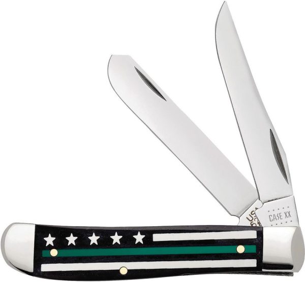 Case Cutlery Stripes Service Mini Trapper Black Bone