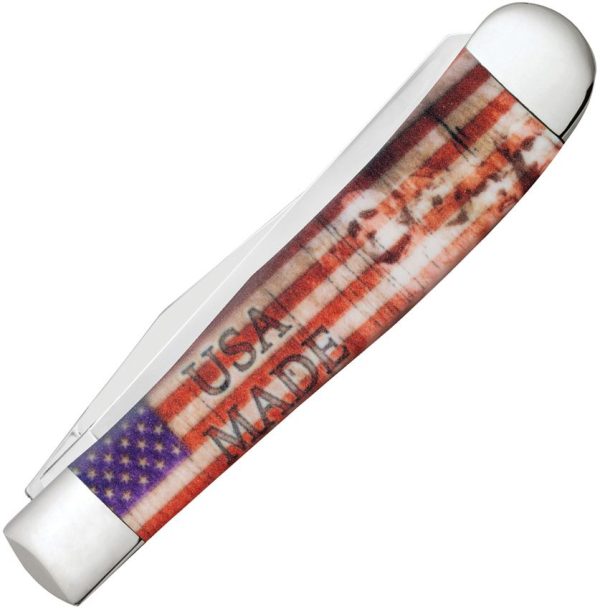 Case Cutlery Trapper Patriotic Folding Knife 4.13" Closed White