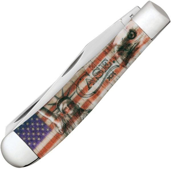 Case Cutlery Trapper Patriotic Folding Knife 4.13" Closed White