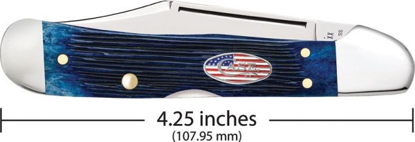 Case Cutlery Copperlock Navy Blue - Jigged Bone Handle