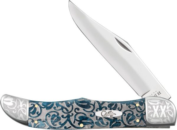 Case Cutlery Folding Hunter Med Blue - Bone Handle