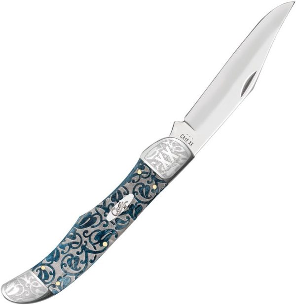 Case Cutlery Folding Hunter Med Blue - Bone Handle