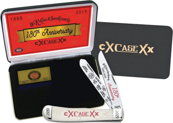 Case Cutlery 130th Anniversary Trapper Limited Etched - Bone