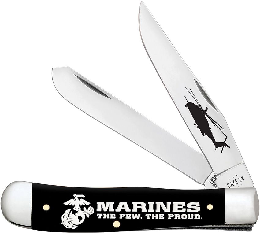 Case Cutlery USMC Trapper Folding Knife Black Synthetic 4.13"