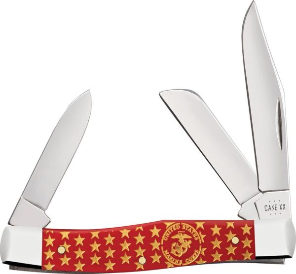 Case Cutlery USMC Medium Stockman Red Synthetic