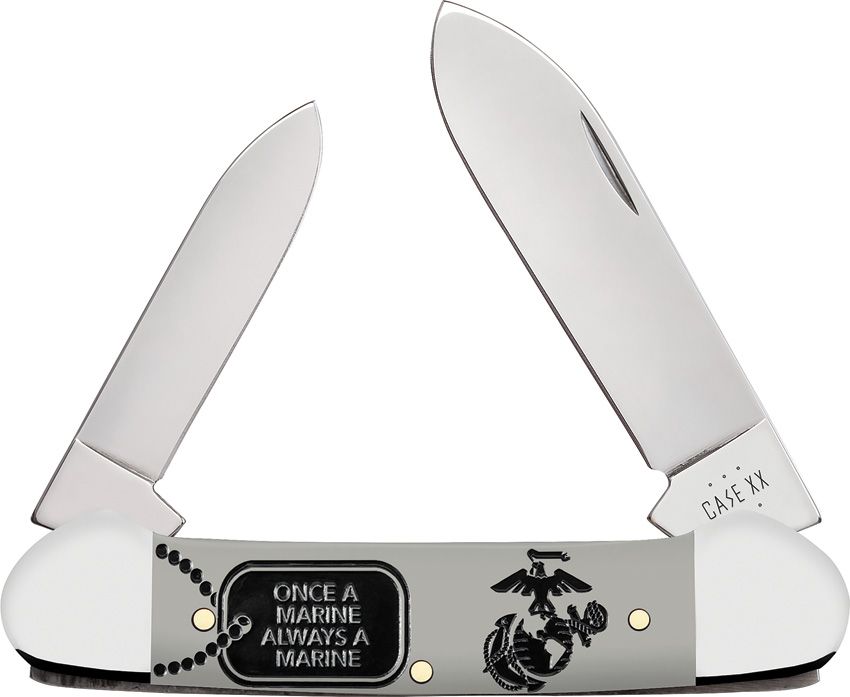 Case Cutlery USMC Canoe Folding Knife 3.63" Gray
