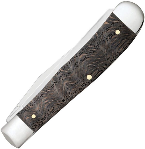 Case Cutlery Trapper Black Curly Oak Stainless Steel