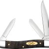 Case Cutlery Stockman Black Curly Oak Three-Blade Knife