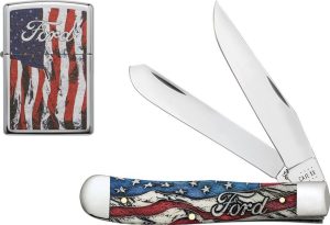 CA14331.jpg Case Cutlery Ford Trapper Gift Set with Zippo