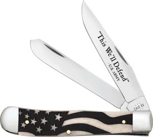 Case Cutlery U.S. Army Trapper Bone - Flag