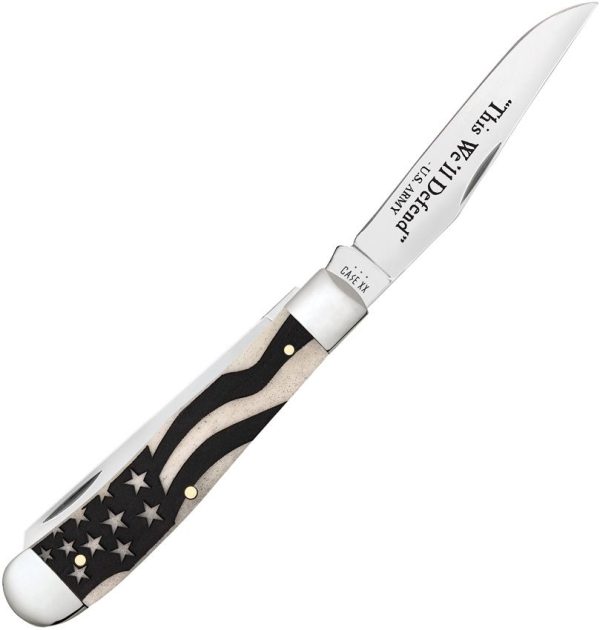 Case Cutlery U.S. Army Trapper Bone - Flag