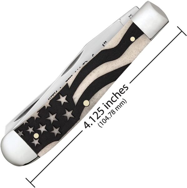 Case Cutlery U.S. Army Trapper Bone - Flag