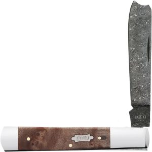 Case Cutlery Razor Damascus Maple - Burl