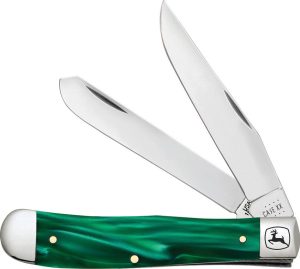 Case Cutlery John Deere Trapper Kirinite - Green Handle