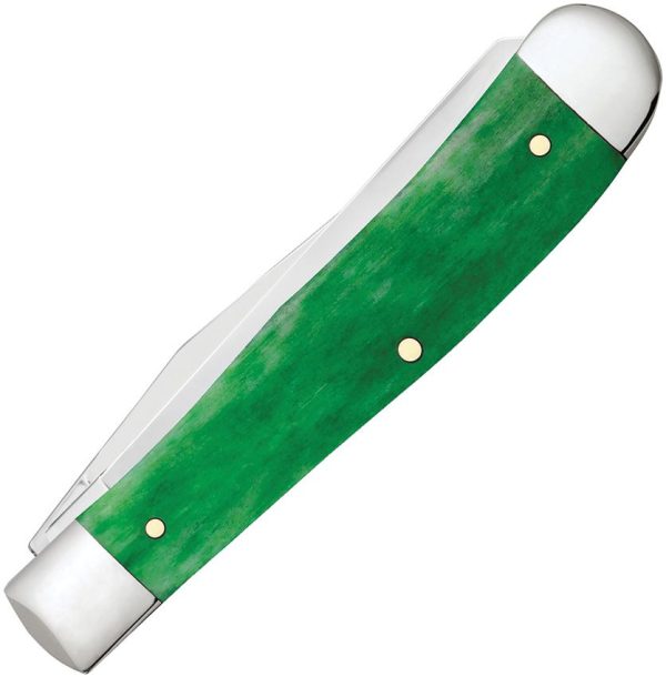 Case Cutlery John Deere Trapper - Green Bone Handle