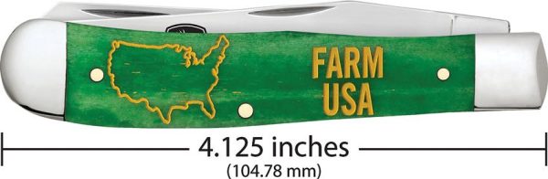 Case Cutlery John Deere Trapper - Green Bone Handle