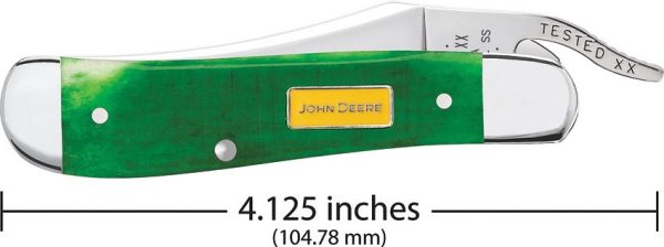 Case Cutlery John Deere Russlock Green Bone