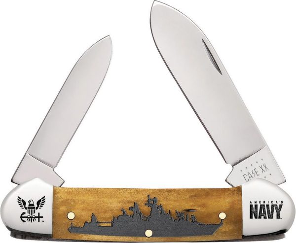 Case Cutlery Navy Canoe Antique Bone Folding Knife