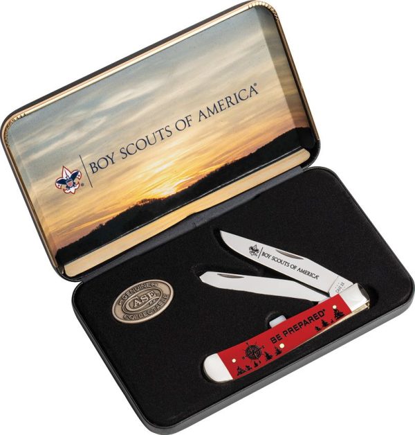 CA18090.jpg Case Cutlery BSA Trapper Red Synthetic - Gift Set