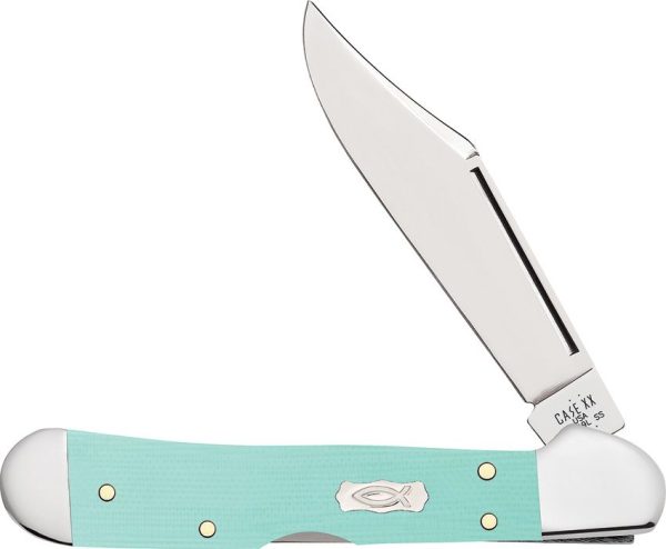 Case Cutlery Mini Copperlock Seafoam Green G10