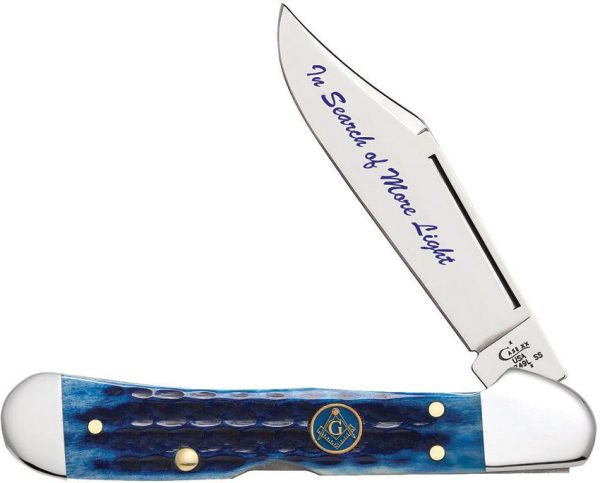 Case Cutlery Masonic Mini Copperlock Blue Bone