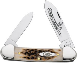 CA263.jpg Case Cutlery Canoe Amber Bone Multi-Blade