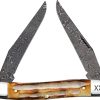 Case Cutlery Muskrat Burnt Bone - Damascus Steel