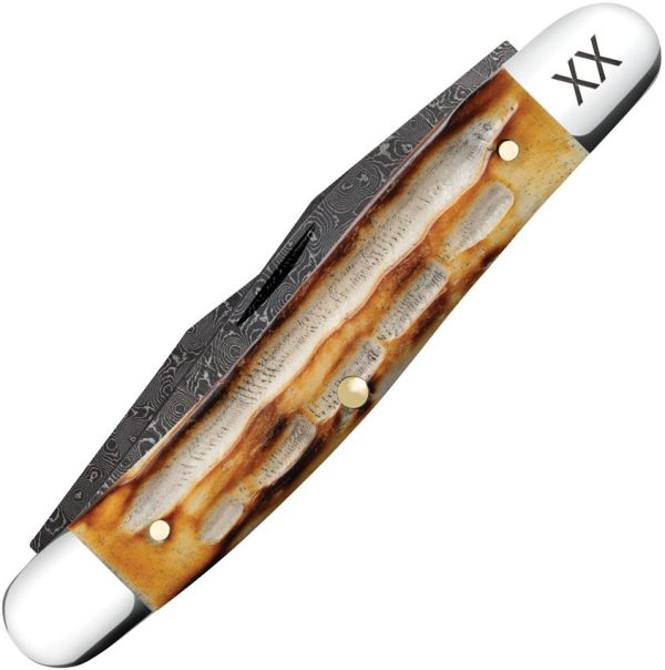 Case Cutlery Muskrat Burnt Bone - Damascus Steel