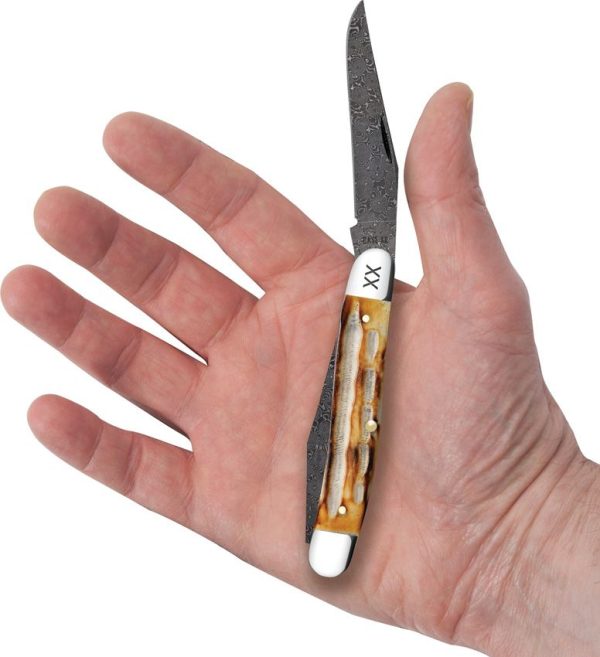 Case Cutlery Muskrat Burnt Bone - Damascus Steel