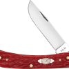 Case Sod Buster Jr Dark Red Bone Folding Skinner