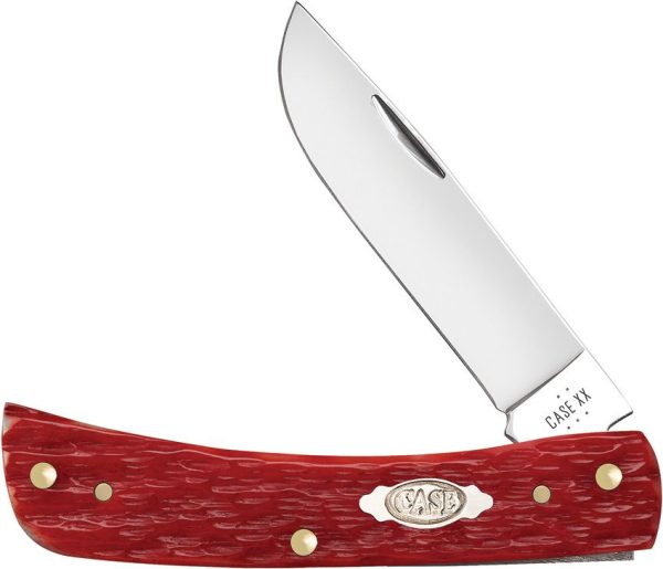 Case Sod Buster Jr Dark Red Bone Folding Skinner