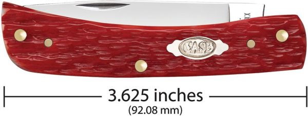 Case Sod Buster Jr Dark Red Bone Folding Skinner