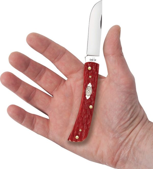 Case Sod Buster Jr Dark Red Bone Folding Skinner