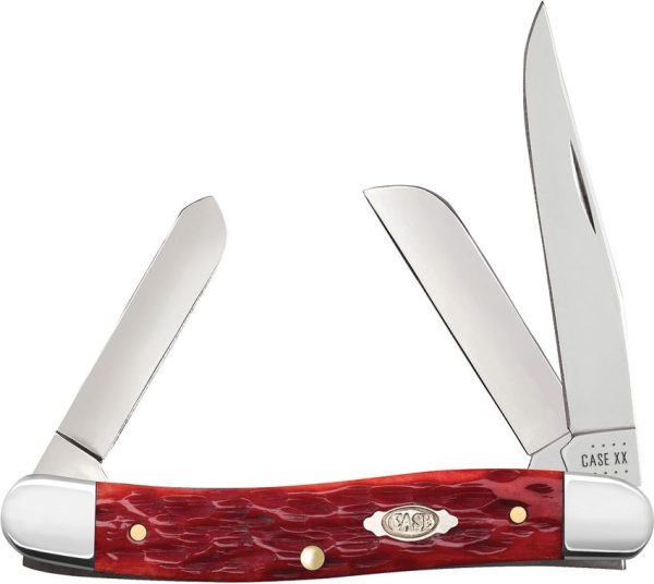 Case Stockman Dark Red Bone Triple Blade