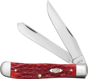 Case Trapper Dark Red Bone Clip Pocket Knife