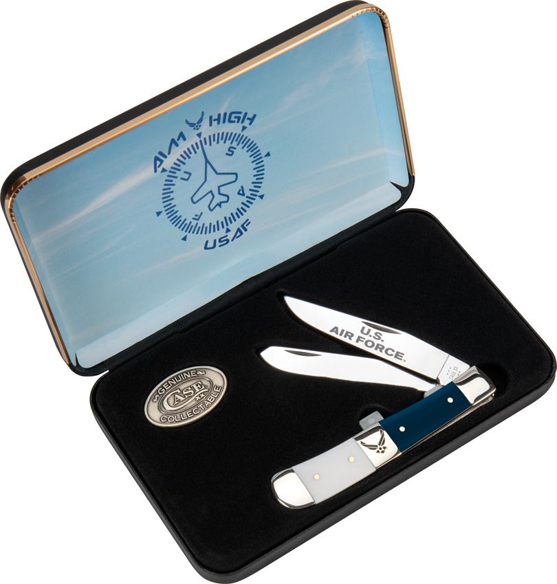 Case Cutlery Air Force Trapper Folding Knife Gift Set 4.13"