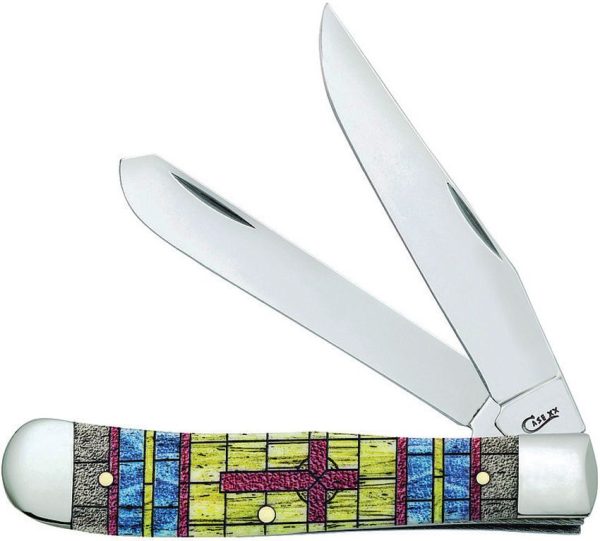 Case Cutlery Trapper Stainless Glass Cross - Bone