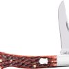 Case Cutlery Axe Handle Clip Blade - Mahogany Bone