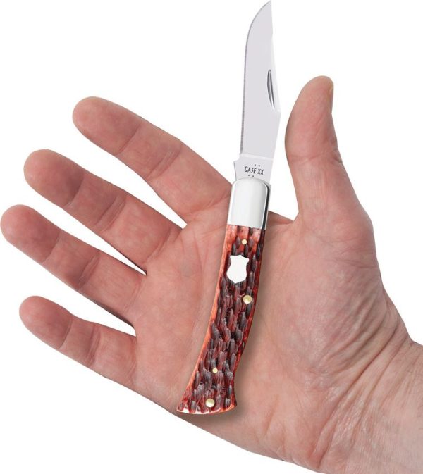 Case Cutlery Axe Handle Clip Blade - Mahogany Bone