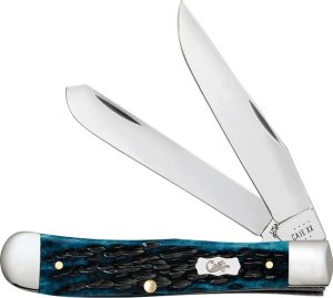 Case Cutlery Trapper Med Blue Peach Seed Stainless Folding