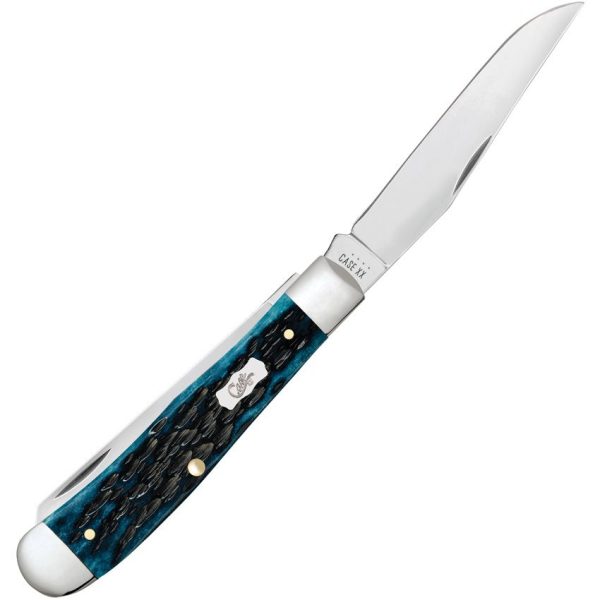 Case Cutlery Trapper Med Blue Peach Seed Stainless Folding