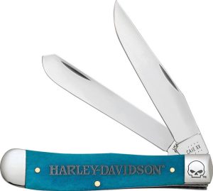 Case Cutlery Harley Trapper - Caribbean Blue Bone