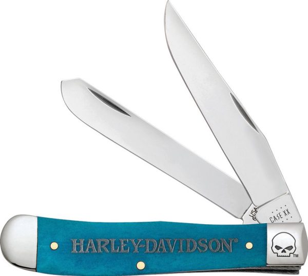 Case Cutlery Harley Trapper - Caribbean Blue Bone