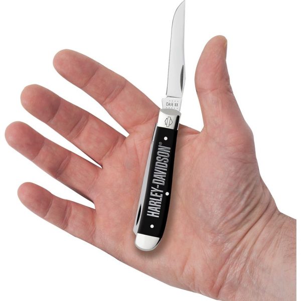 Case Cutlery Harley Mini Trapper - Black Synthetic
