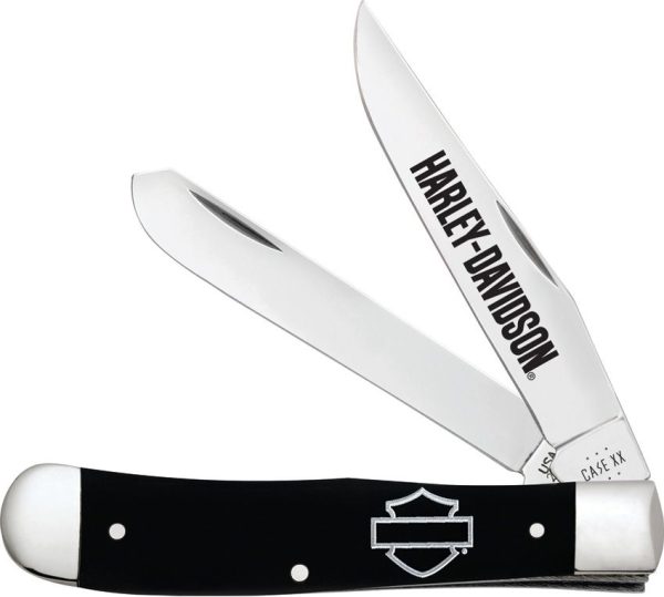 Case Cutlery Harley Davidson Trapper - Black Synthetic